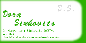 dora simkovits business card